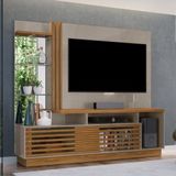Estante Home Para Tv Até 60 Polegadas 2 Portas Frizz Plus Madetec Fendi/naturale