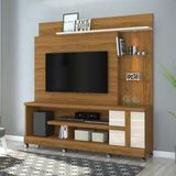 Estante Home Para Tv Até 55 Polegadas 1 Porta Rodizios Alan Madetec Naturale/off White