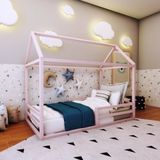 Cama Casinha Solteiro Ludika Mobilia Limonada Rosa