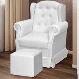 Poltrona De Amamentação Balanço E Puff Letícia Phoenix Baby Branco