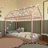 Cama Infantil Casinha Liberdade Ludika Mobília Limonada Rosa