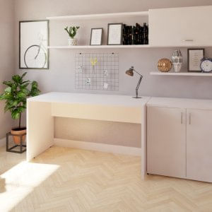 Mesa Reta Corp 25mm 180cm Bramov Móveis Branco