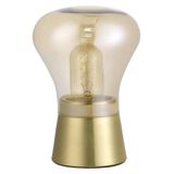 Abajur Luminaria Mesa Bead Champanhe Dourado Qab1323