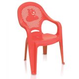 Cadeira Infantil Poltrona Decorada Plástico Vermelho Antares