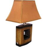 Abajur Oka E-27 40w Cupula Tecido Marrom Home Line Bivolt