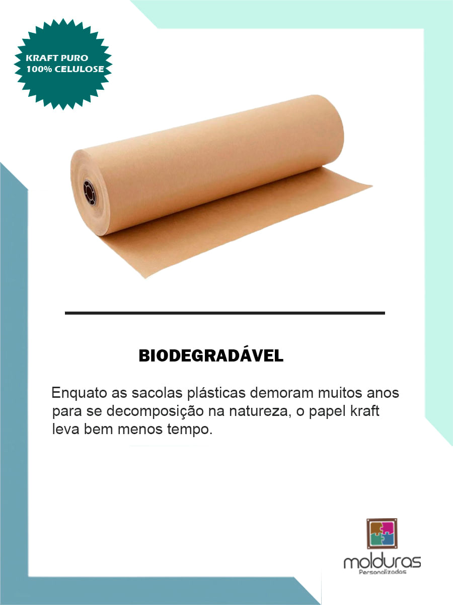 3 Bobina Papel Kraft Monolúcido 60cm X 100 Metros 80 Gramas