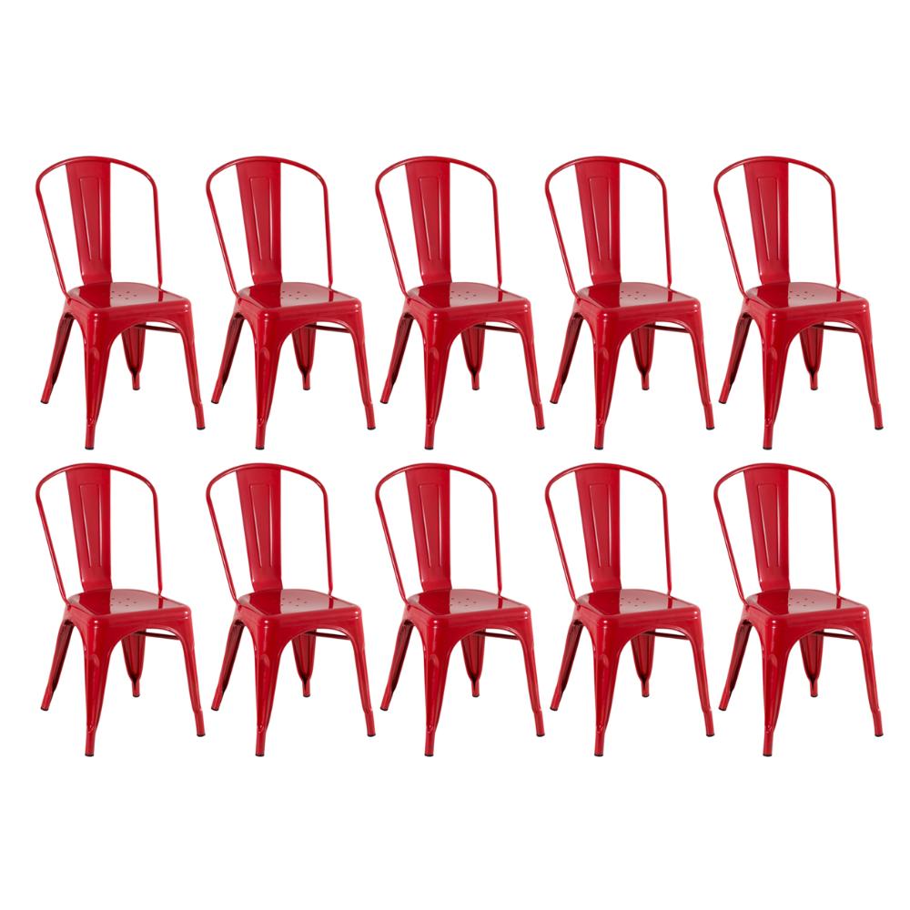 KIT - 10 x cadeiras Iron Tolix - Vermelho
