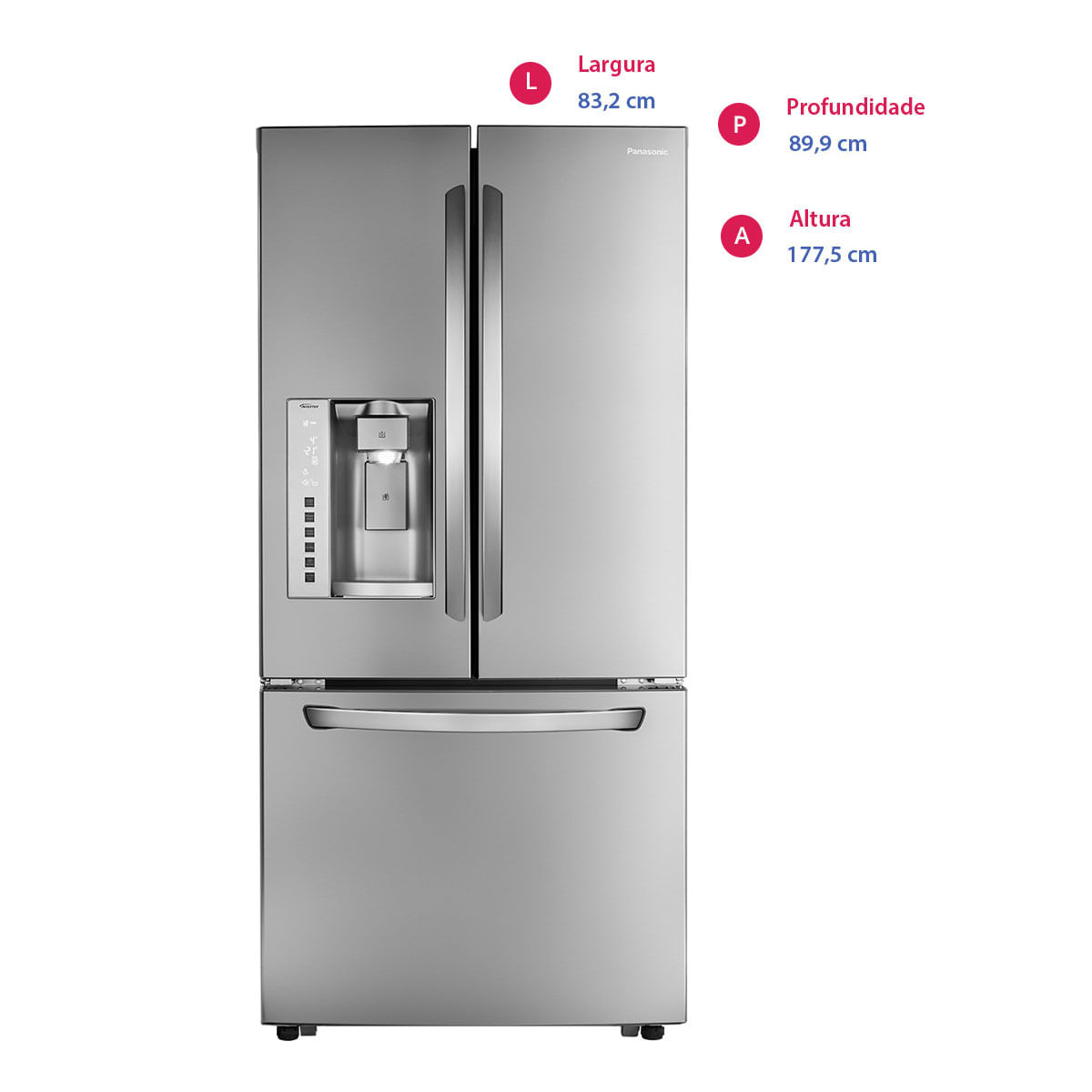 Geladeira Panasonic Frost Free 3 Portas NR-CB74PV1XB 592 Litros