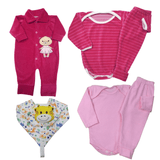 Kit 6 Peças Roupa De Bebê Inverno Body Mijão Macacão Naninha