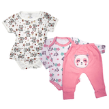 Kit Roupa de Bebê Barato 3 Peças Menino Menina Estilosa