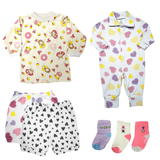 Kit 7 Pçs Roupa De Bebê Maternidade Estampado Menino Menina