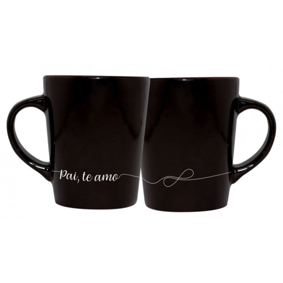 Caneca Cerâmica Mellie Pai te Amo Preta 270 ml