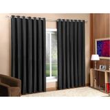 Cortina Blackout Tecido Sala/Quarto 300x250 Preta  Admirare