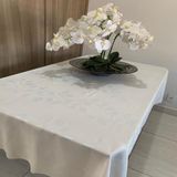 Toalha De Mesa Retangular 6 Lugares Jacquard Luxo