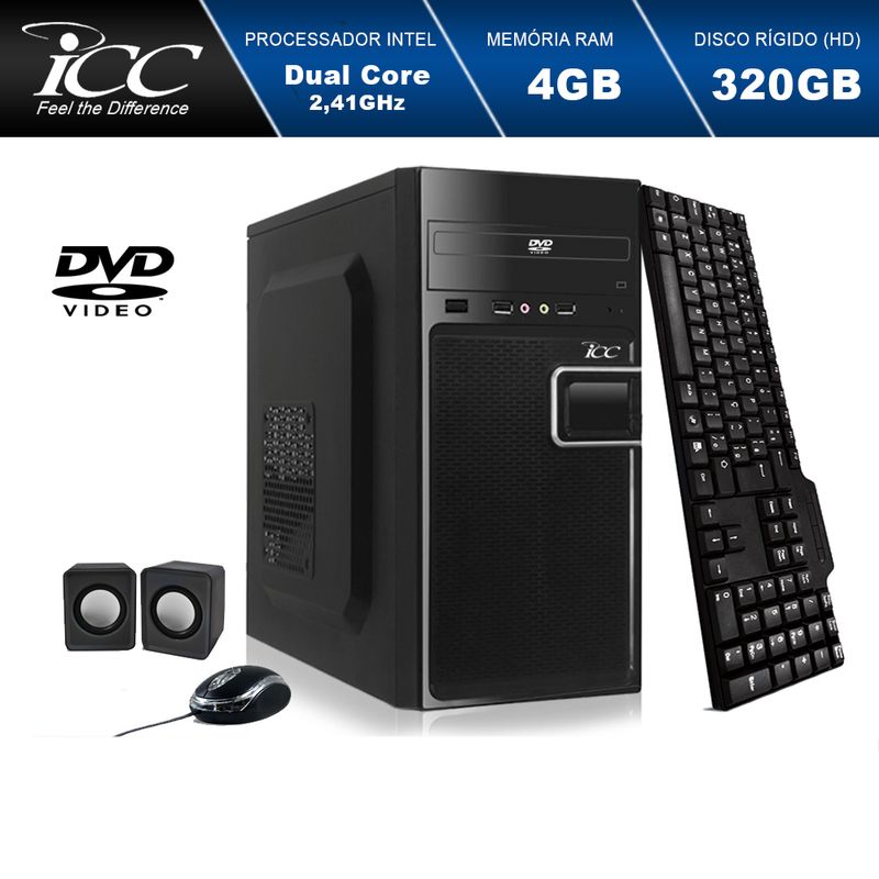 Desktop Icc Iv1840c3 Celeron J1800 2.41ghz 4gb 320gb Intel Hd Graphics Linux Sem Monitor