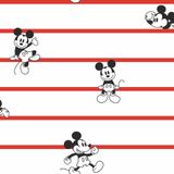 Papel De Parede Wiler Disney Mickey E Listras - Vermelha