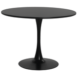 Mesa Saarinen Tulipa Redonda 120cm Tampo Madeira Preto Sala Cozinha Jantar