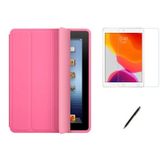 Kit Capa Smart Case Ipad 9a Geração 10.2 /can/pel - Rosa