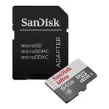 Cartão De Memória Micro Sd Sandisk 64gb Ultra Classe 10 100mb/s