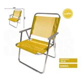 Cadeira De Praia Varanda Extra Larga 130kg Em Aluminio Cad0408