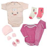 Conjunto Infantil Saída De Maternidade Kit 8 Pçs Body E Meia