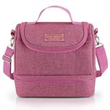 Bolsa Térmica Com 2 Compartimentos Marmita Lancheira Fitness