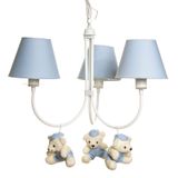 Lustre 3L Ariel Com 3 Ursinhos De Boné Quarto Bebê Infantil