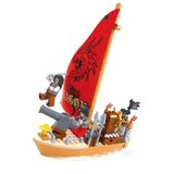 Jogo Montar Navio Pirata Bonecos Encaixe Brinquedo Divertido Infantil Blocos Brincar 132 Peças