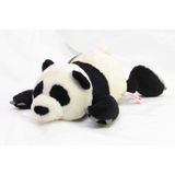 Urso panda 20cm deitado de pelúcia macia - casa dos ursos