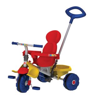 Triciclo Infantil Smart 274 com Empurrador com Capota Bandeirante - Preto