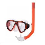 Kit Mergulho adulto e juvenil com mascara snorkel  laranja