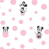 Papel De Parede Wiler Disney Minnie Bolas - Rosa