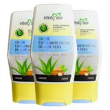 Creme Esfoliante Facial Vegano De Aloe Vera Com Óleo De Amêndoas 120ml Kit Com 3