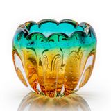 Vaso Em Cristal Murano Esmeralda E Âmbar  São Marcos