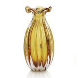 Vaso Murano Trouxinha Ambar 21cm  Cristal São Marcos