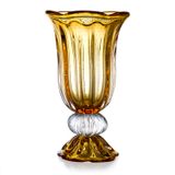 Vaso Em Cristal Murano Âmbar  Assinado  São Marcos