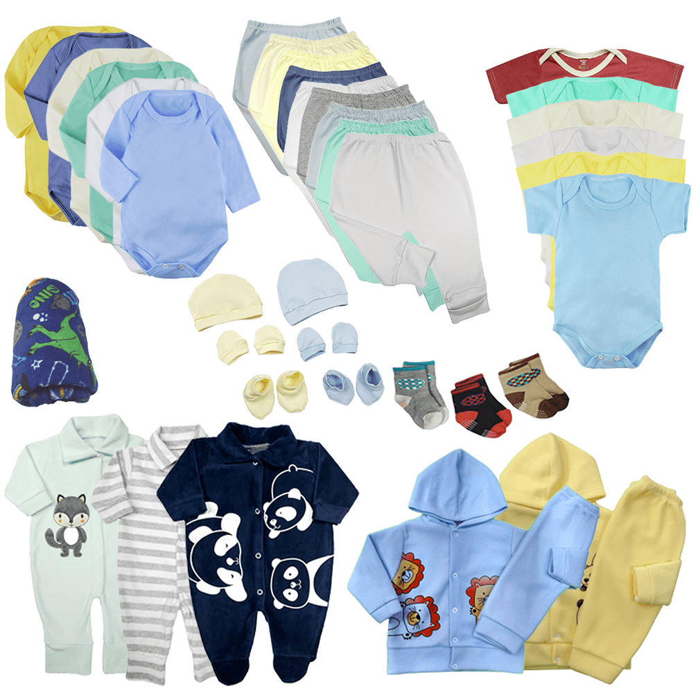 Kit Roupas De Bebê 38 Peças Enxoval Completo Menino E Menina