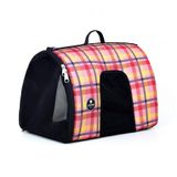 Bolsa De Transporte I Love Pet Xadrez Clássico Rose Para Cães E Gatos - M