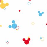 Papel De Parede Wiler Disney Mickey - Amarelo. Vermelho E Azul