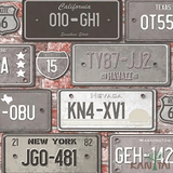 Papel De Parede Kantai Placas De Carros - Cinza