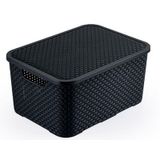 Caixa Organizadora Rattan Preto Com Tampa 15litros Arqplast