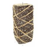 Porta Vela Aramado 20x8cm Retang Cor Chumbo C/prateado Ratan Fino G/glitter Opp