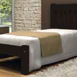 Cama De Solteiro Lisboa De Madeira Angelim Tabaco