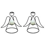 Anjos 2 castiçais porta vela Decorativo Velitas vela branca