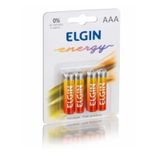 Pilha Alcalina Aaa Elgin Palito Com 4 Unidades Potentes