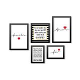 Conjunto Kit Quadros Amor Família Frases Fé Sala Promoção