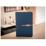 Agenda Executiva Luxo Com Carregador Power Bank Azul