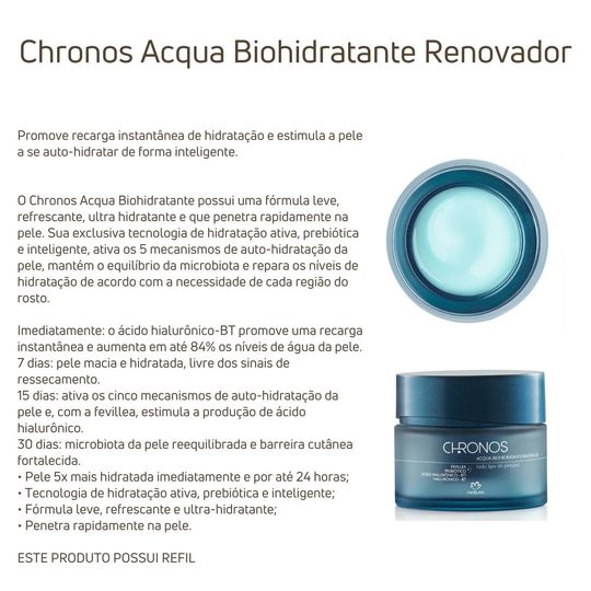 Natura Chronos Acqua Biohidratante Renovador Hidratante 40g - Carrefour