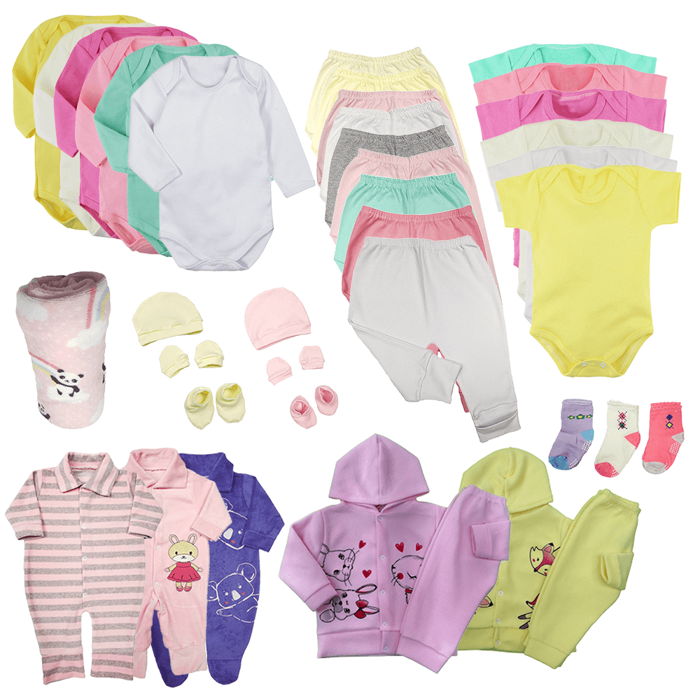 Kit Roupas De Bebê 38 Peças Enxoval Completo Menino E Menina