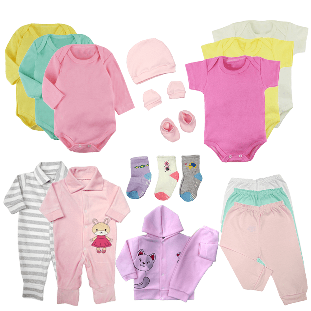 Kit Roupas De Bebê 19 Peças Enxoval Completo Menino E Menina